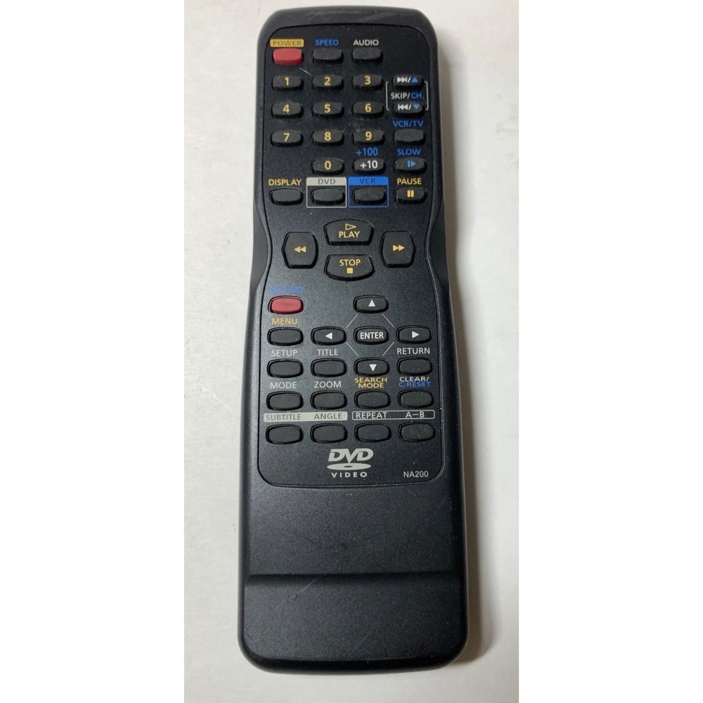 NA200 DVD VCR Combo Remote Control Black Replacement Controller